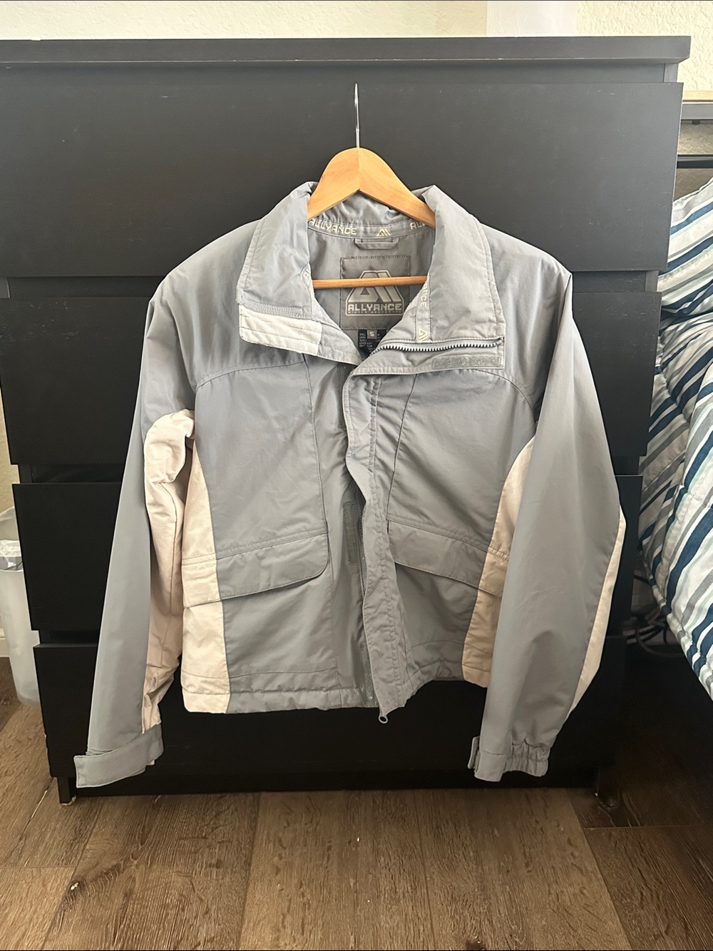 Men's Two-Tone Gray Windbreaker Jacket